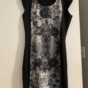 Desigual dress, black, size small with slimming pattern